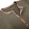 2026 Summer Color Block Men's Short Sleeve Henley T-shirt