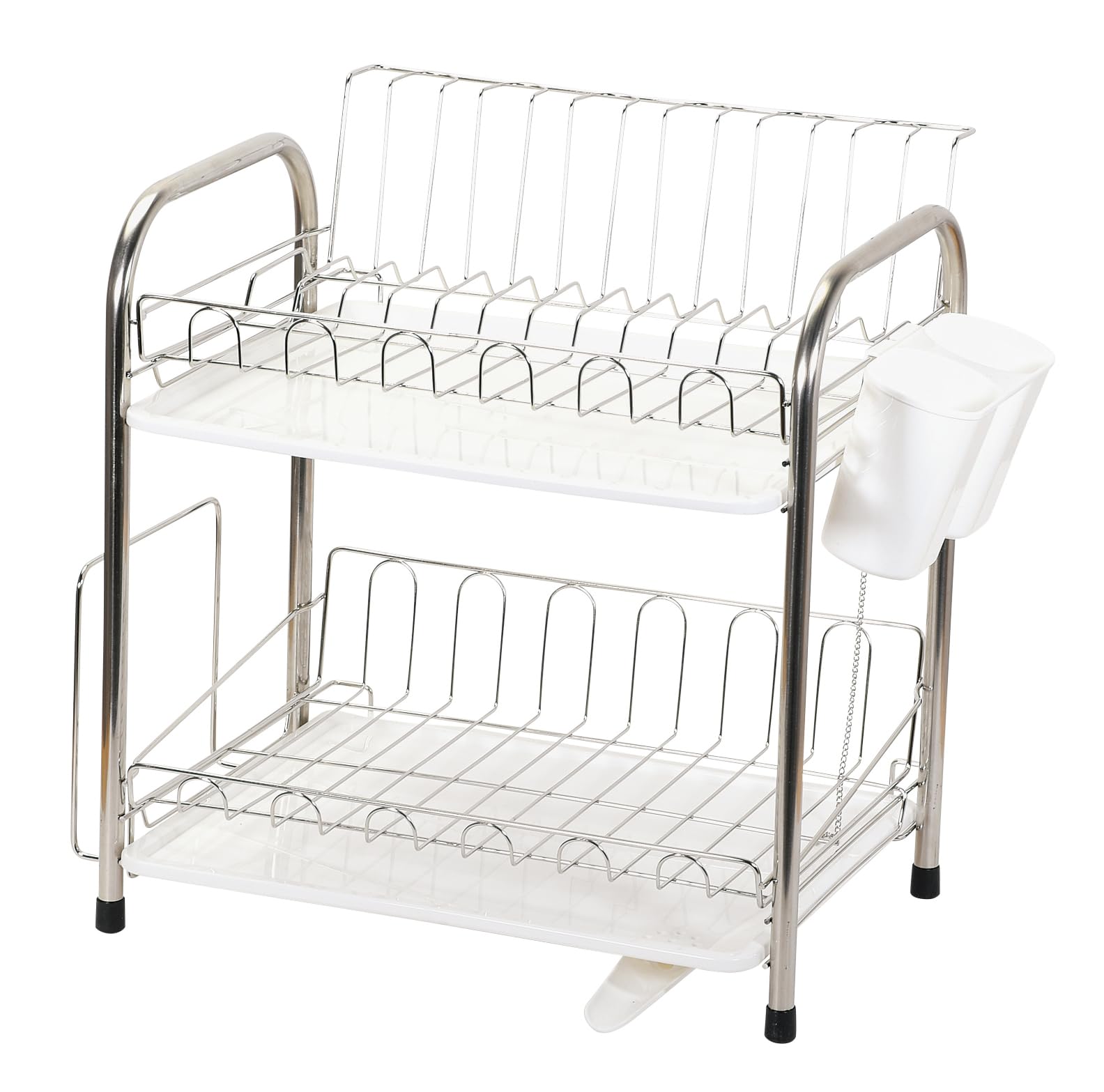 

Pearl Metal Корзина для сушки посуды Подставка для сушки посуды Пластиковый поддон Нержавеющая сталь 2-ярусная HC-307