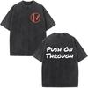 21 Pilot Vintage Washed T Shirts Women Hip Hop Streetwear Cotton Casual Tees Round Neck Short Sleeve