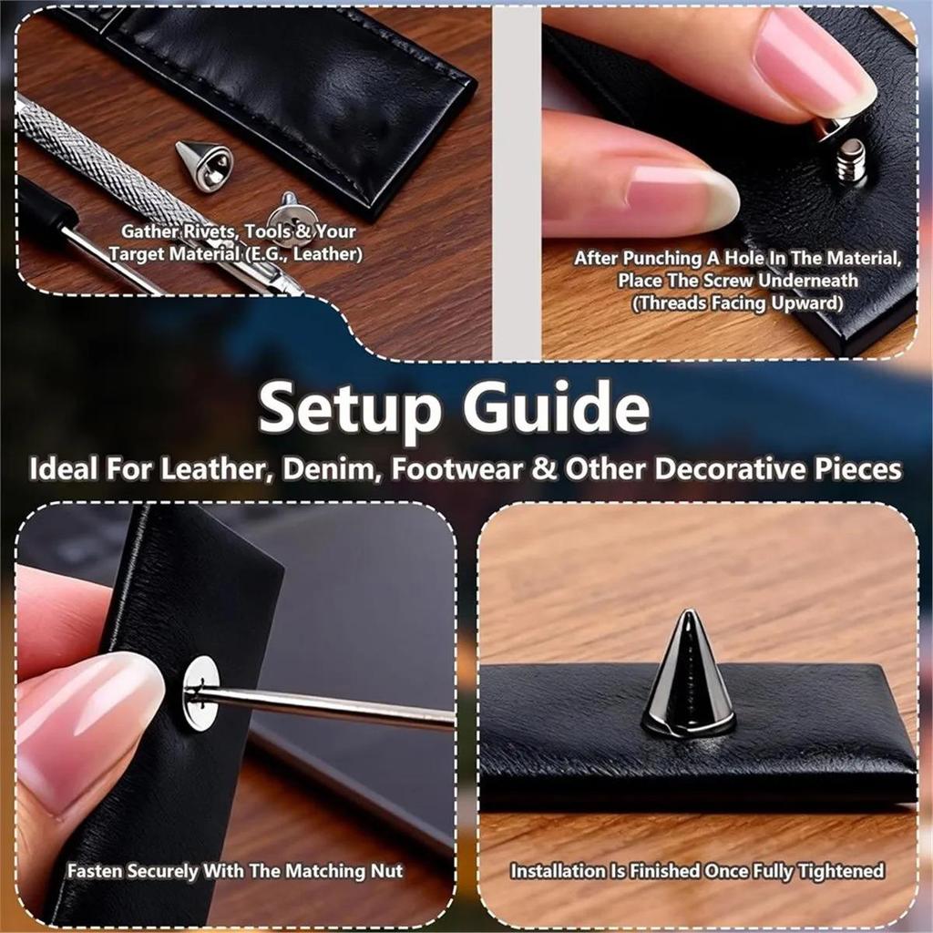 354 Piece Punk Pick and Stud Kit, Conical Picks