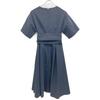 LE PHIL 534-9140301 Waist ribbon V-neck dress 1 NavyUsed