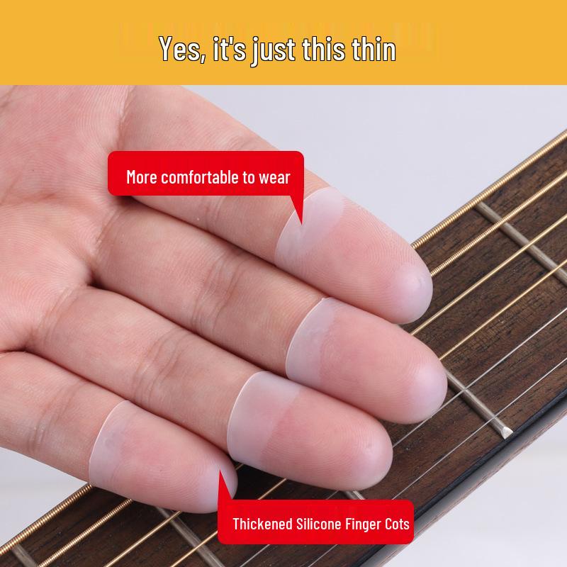 Ultra-Thin Invisible Finger Cots for Left Hand—Pain-Proof for Guitar, Ukulele & Other String Instruments