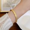 Women's Frosted Open Bangle: Lightweight, Electroplated Gold, Exquisite Fashion Accessory