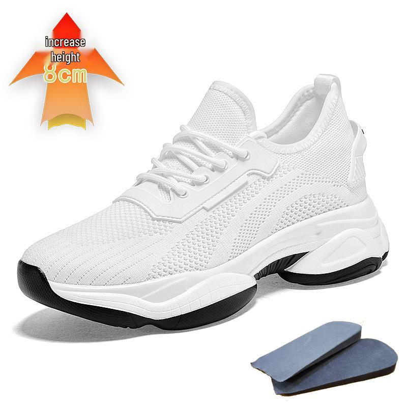Invisible 8CM Height-Boost Men s Breathable Mesh Sneakers - Thick Sole, Shock Absorbing, Trendy Spring Casuals Size 39