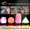 USB Himalayan Crystal Salt Lamp with LED Color-Changing Function for Computer Use