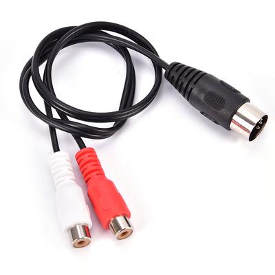 Câble adaptateur pour équipement audio ancien DIN mâle à 5 broches vers 2 RCA femelle Lotus