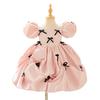 Elegant Girls' Princess Dress - Bow Puff Sleeve Birthday & Fashion Show Gown