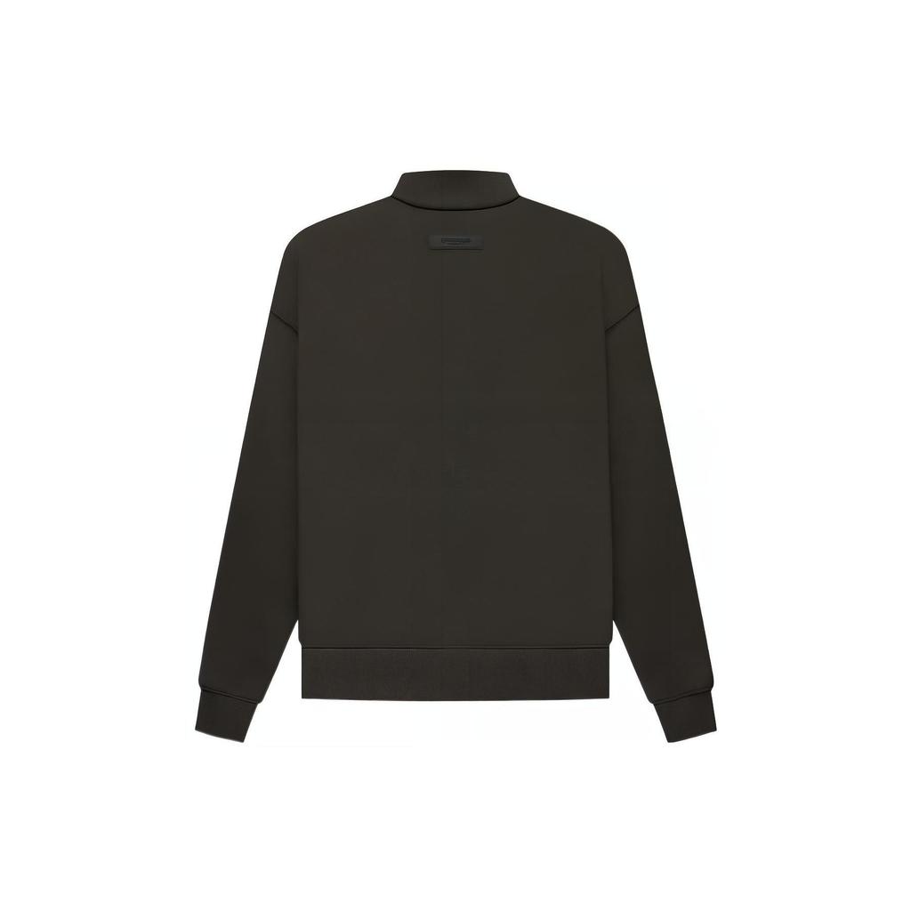 Fear of God Essentials FW22 Full Zip Jacket Stretch Off Black Solid Color Zipper Stand Collar Casual Jacket Women Jackets Gray-Black FOG-FW22-702