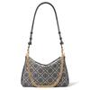 T Monogram Removable Chain Jacquard Effect Textile and Calf Leather Shoulder Bag Small Women's Navy Blue 184928-405 Package