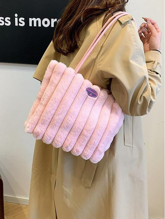 Women's Large Capacity Furry Tote Bag - Versatile Cross-Border Commuter Handbag