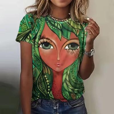 Plus Size Women Tshirt Fun 3D Print Female Clothing Fashion Summer Short Sleeve Top Casual O-Neck Tee Ladies Pullover