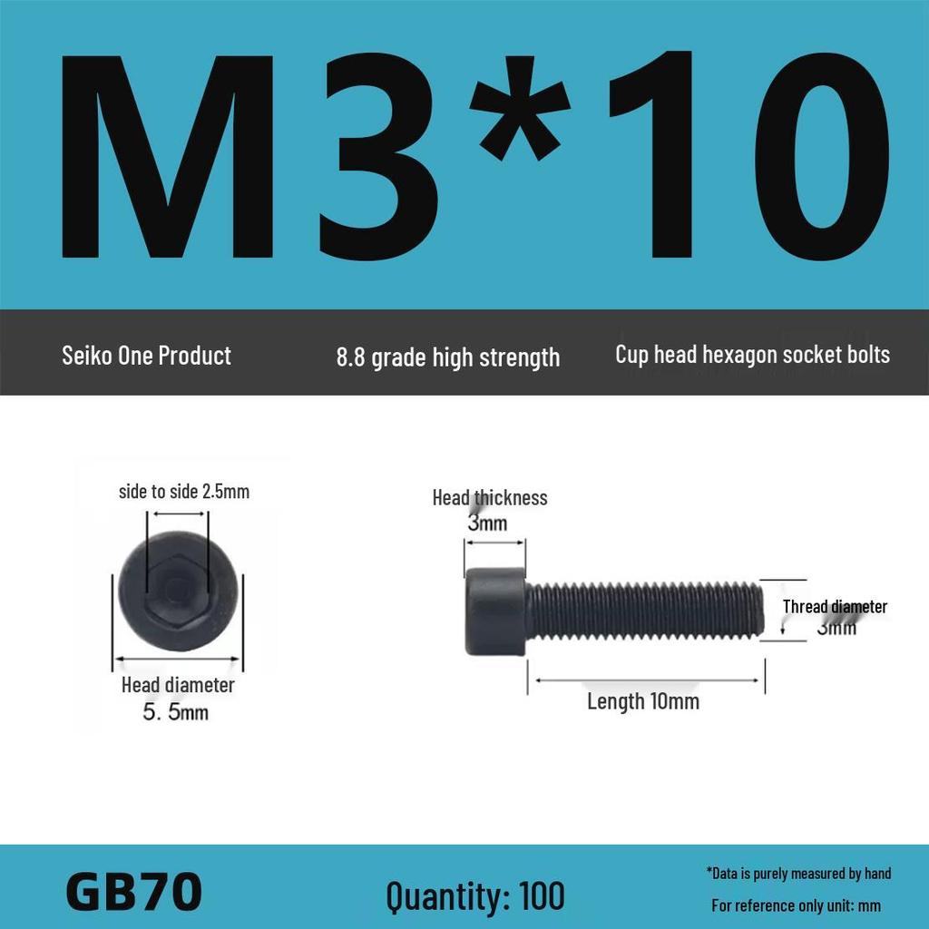 8.8 High-Strength Socket Head Cap Screw Bolt (M4-M16)
