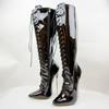 18cmSM Fetisch Kniehohe Stiefel Damen Ballett Stilettos Schnürstiefel Kundenspezifische Weite oder Schmale Passform Beine Unisex Stiefel Stilettos Schuhe