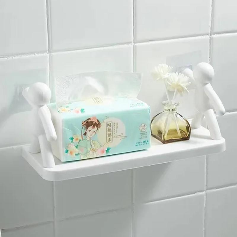 Punching Free Villain Storage Rack The Kitchen Toilet Receive Shelf Floating Shelves Bathroom Wall Mounted Shelf