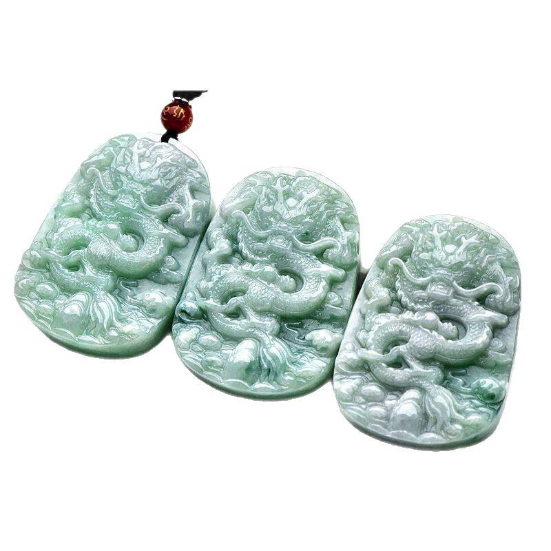 Zodiac Dragon Jade Pendant Necklace: Soaring Dragon Design for Men and Women
