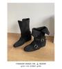Inner heightening short boots knight boots women's 2024 new autumn and winter versatile small low heel thin boots western boots