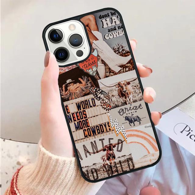 Western Cowgirl Cowboy Boho Aesthetic Phone Case Cover For iPhone 17 Air 15 16 14 Plus 11 12 13 Pro Max Apple max