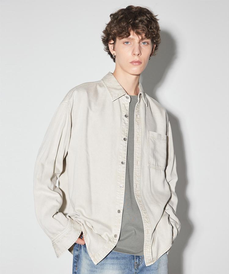Burkeru Dyed Long Sleeve Shirt Light Beige Light Beige_M