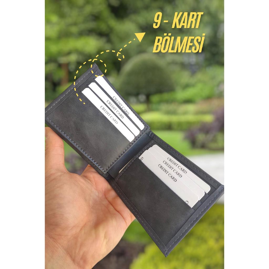 Portefeuille Homme Noir Nom Imprimé Personnalisé