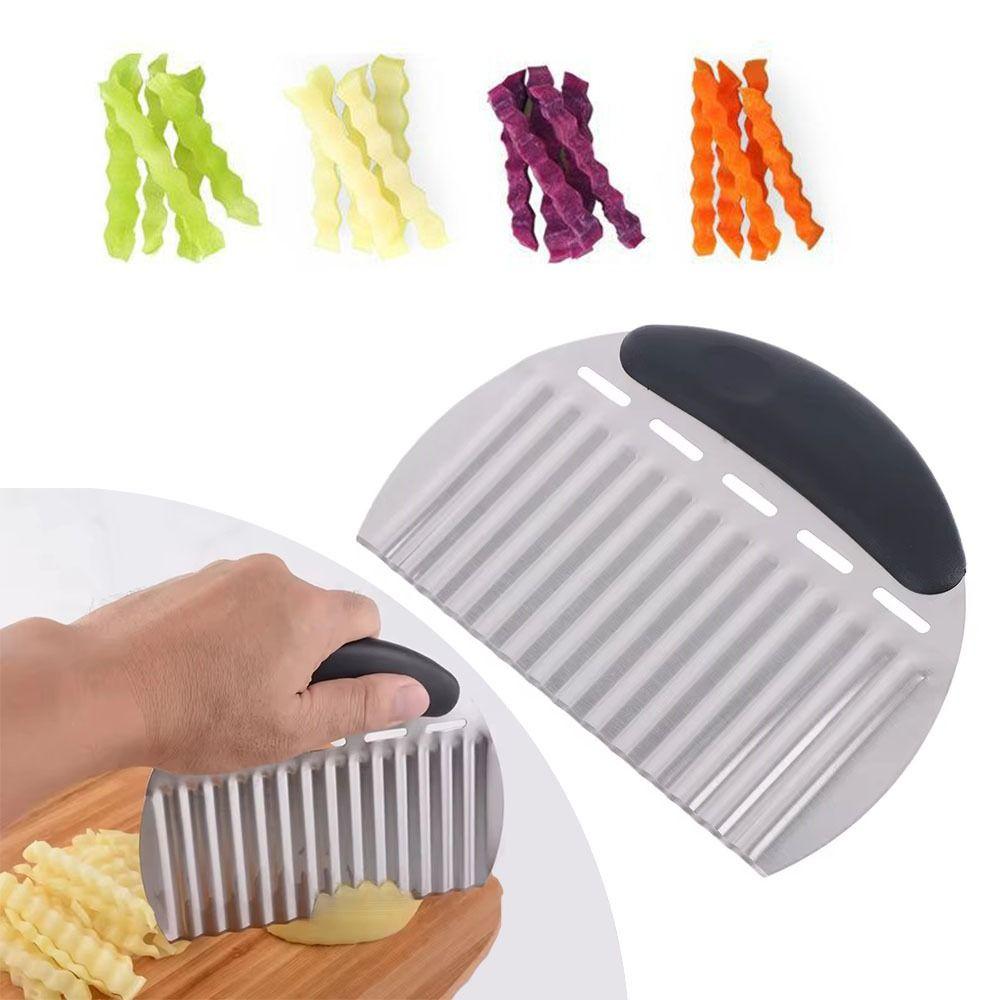 Heavy Duty French Fries Cutter Ergonomic Handle Potato Slicer Easy Clean Crinkle Cutter  for Fruits