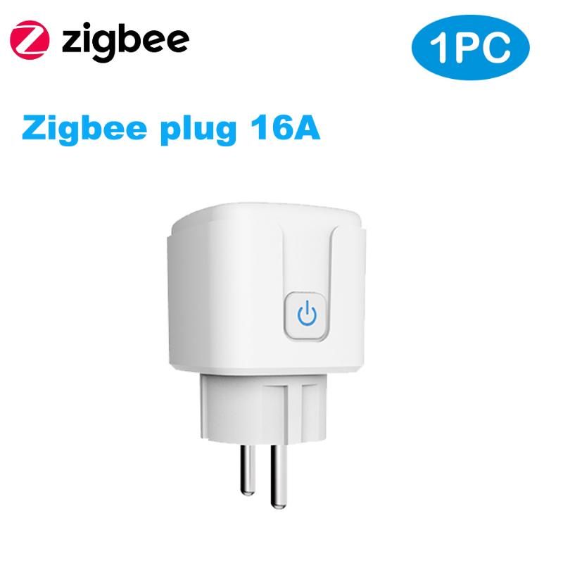

AXUS ZigBee Socket Plug EU 16A Adapter Power Monitor Smart Socket APP Remote Control Tuya Smart For Alexa Google Home Assistant zigbee plug 1pc