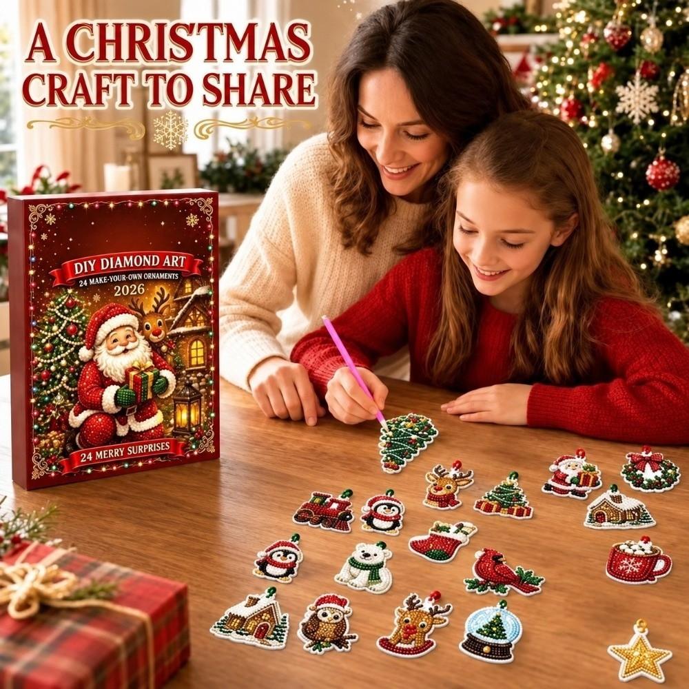 Shiny Christmas Themed Pendant Set Hanging Decorr Christmas Advent Calendar