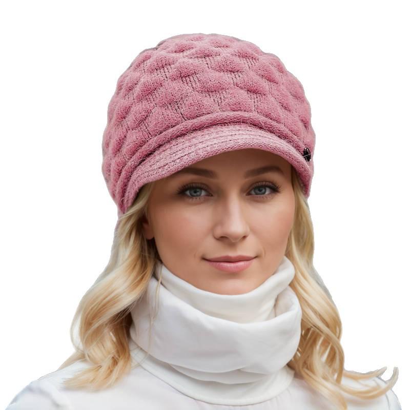 Women's Autumn/Winter Knit Beret with Ear Protection for Middle-Aged and Elderly