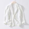 Men's Blazers Spring Autumn Leisure Cotton Linen Loose Suits Coat Men Solid Balzer Jacket Yellow Blue Suit Top Clothing
