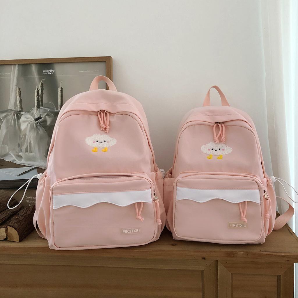 Schoolbag Large Capacity Cute Cartoon Soft Cute Schoolbag Female Light Student Versatile Class Backpack Cute College Style Backpack