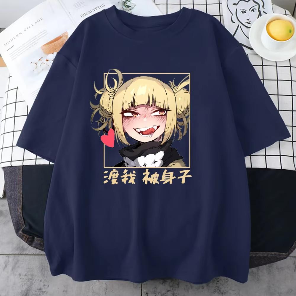 

Женская летняя свободная прохладная футболка с графическим принтом Химико Тога, аниме Химико Тога, футболка Харадзюку, топ, мужская футболка 4XL