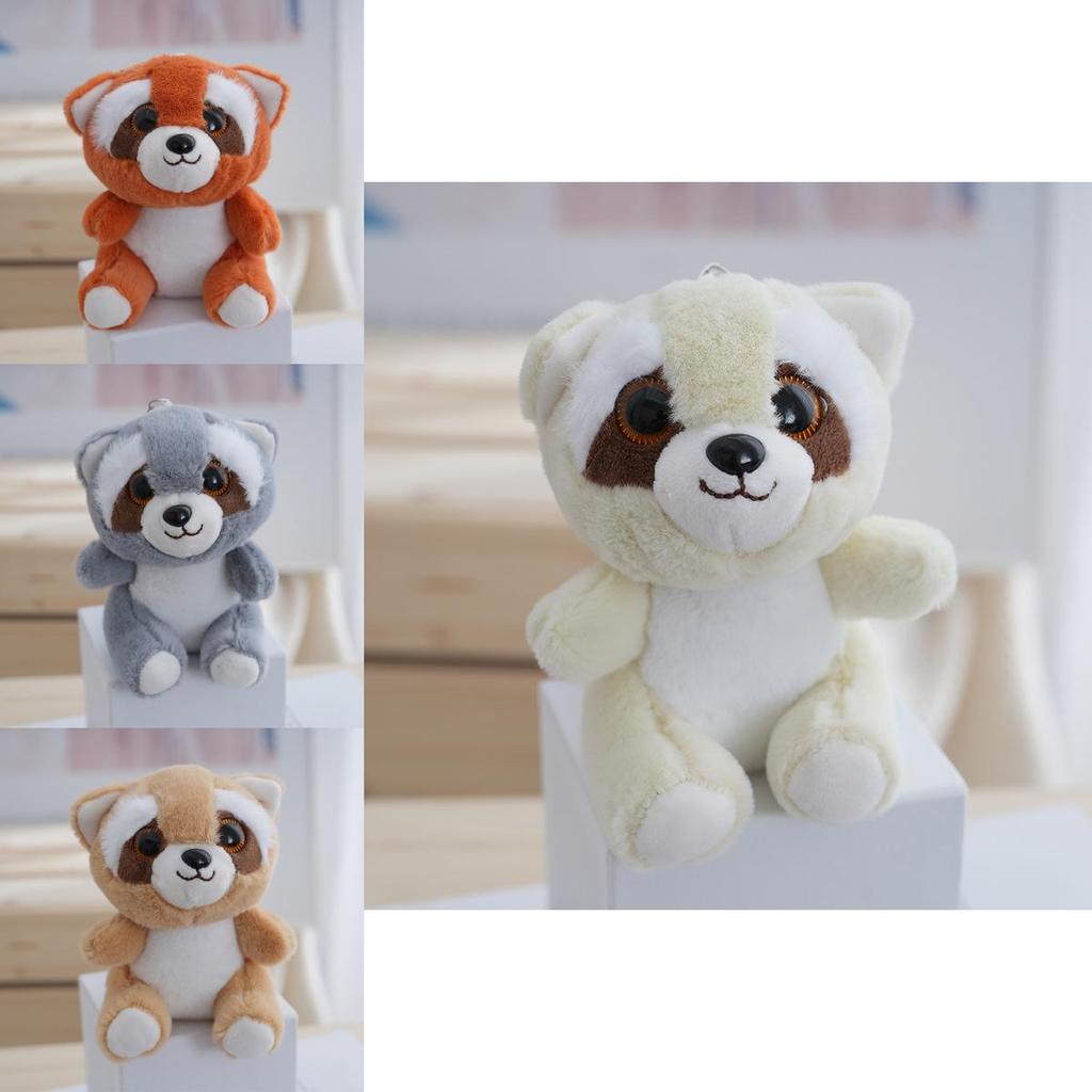 Cute Little Raccoon Plush Toy Keychain Fluffy Panda Doll Bag Pendant Gift