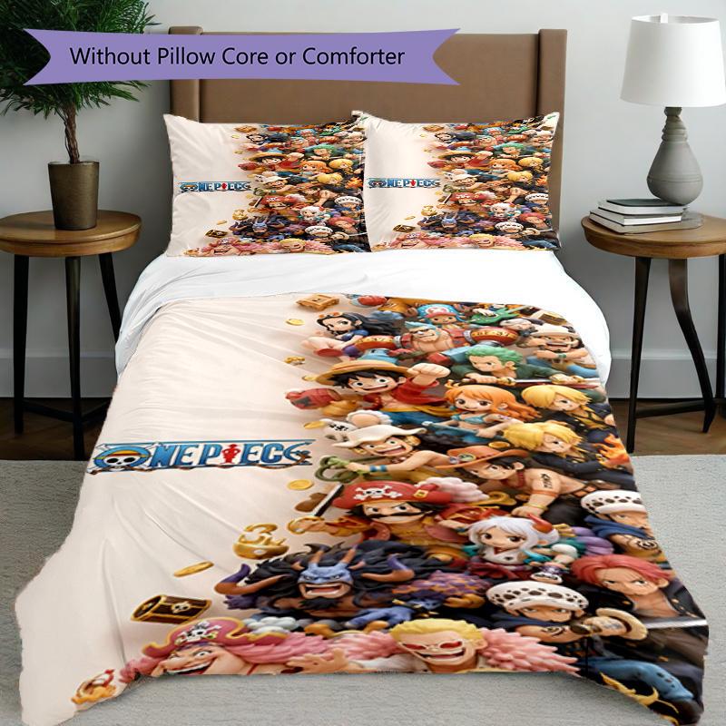 3pcs Duvet Cover Set (1*Duvet Cover + 2*Pillowcase, Without Core), One Piece Print Bedding Set, Bedroom Decor, All‑Season, Birthday Gift