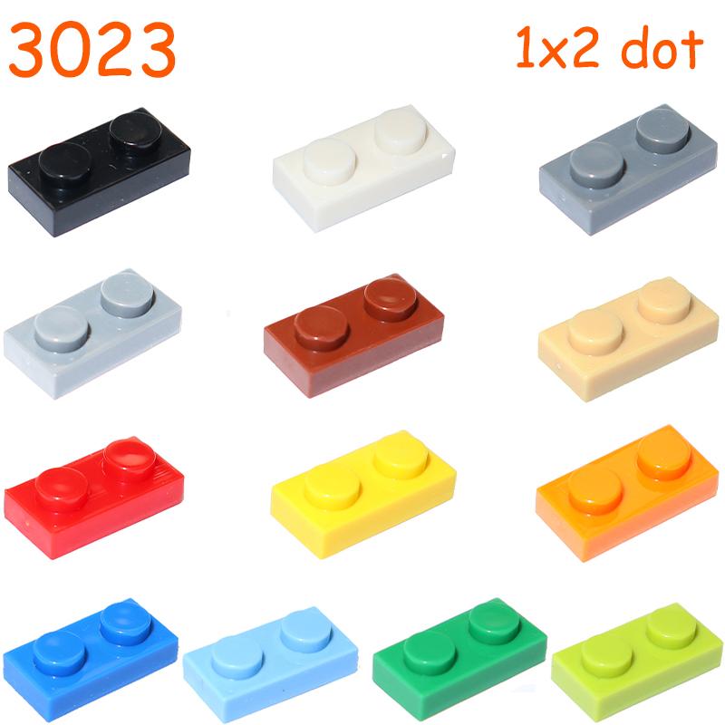 100 / 200PCS 3023 Thin Plate 1x2 Dots 1 2 DO-IT-YOURSELF Building Blocks Figures Blocks MY OWN CREATION Assemble Particles Learning Imaginative Toy