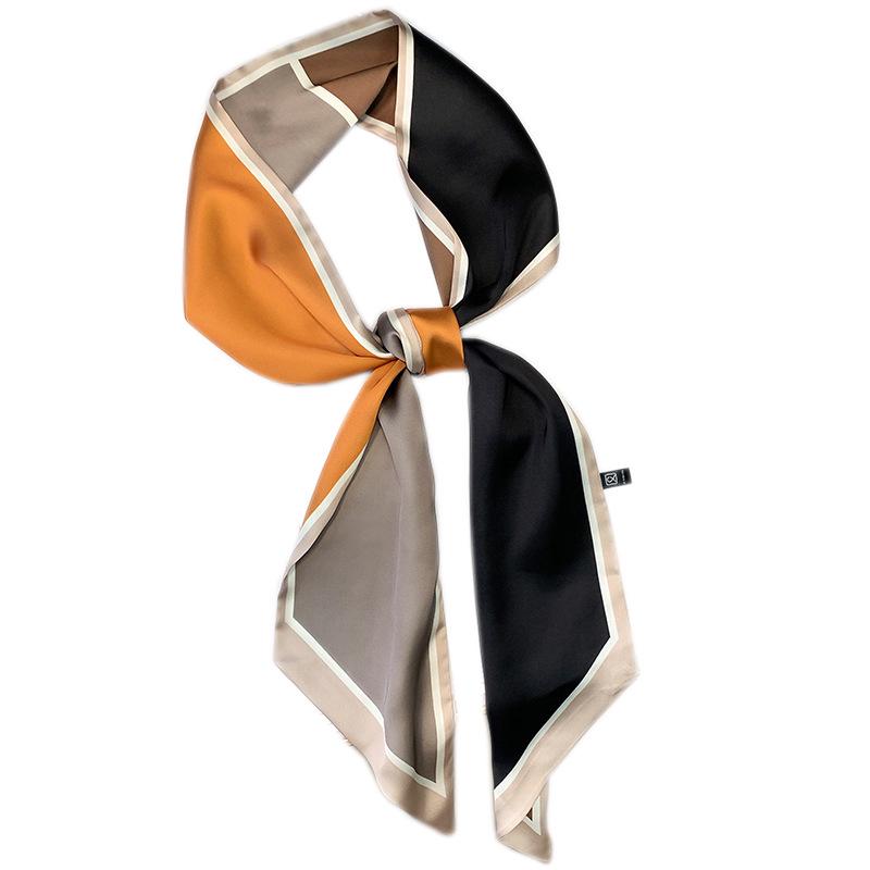 Korean Polka Dot Skinny Scarf: Imitation Silk Spring/Summer Neck Scarf & Headband Tie for Women