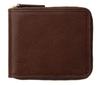 [ANON] Anon Italian Vacchetta Leather Round Zipper Men's Bi-fold Wallet Minerva Box Leather Gentleman's Wallet (Dark Brown) Cav625