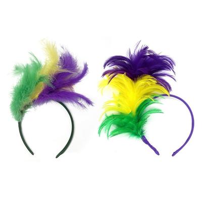 Mardi Gras Stirnband für Damen Flapper Kopfschmuck Accessoires für Maskerade Party Elegantes Federstirnband