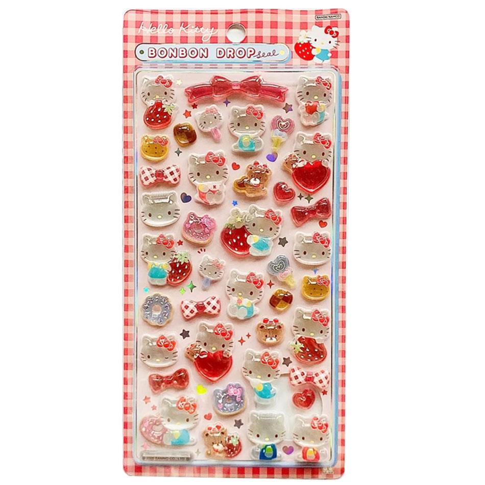Cute Anime Hellokitty Kuromi Cinnamoroll 3D Sanrio Stickers Transparent Jelly Crystal Decorative Sticker Phone Case DIY Kids Toy