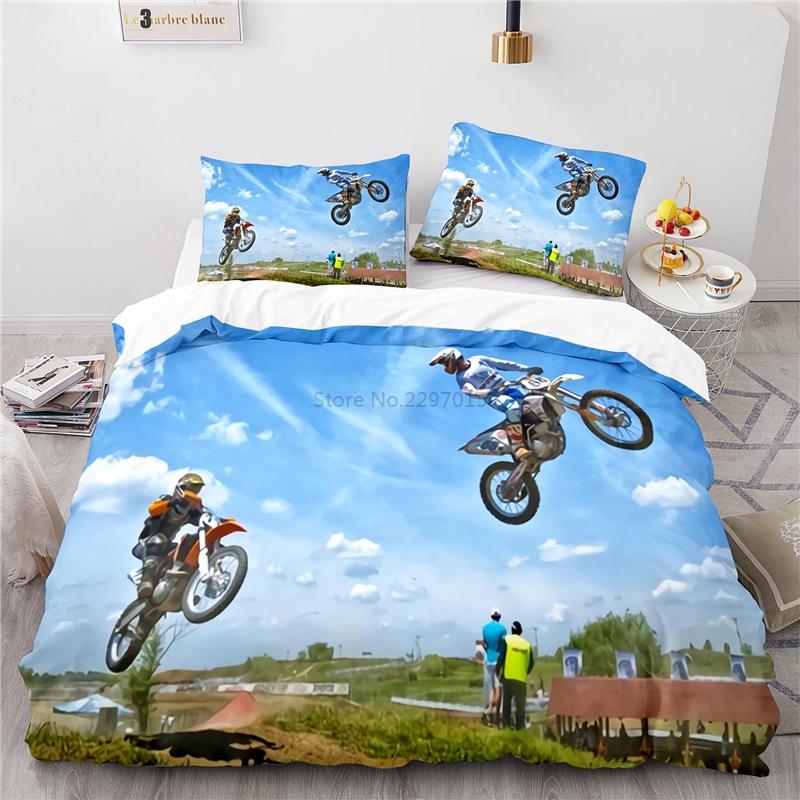 Classic Off-road Motorcycle Bedding Sets Bedclothes Bed Linen 3d Printed Duvet Cover Pillowcase Single Double Queen King Size