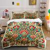 Colorful Floral Mandala Bedding Set Bedding Set (1 Duvet Cover, 2 Pillowcases, Duvet Not Included)