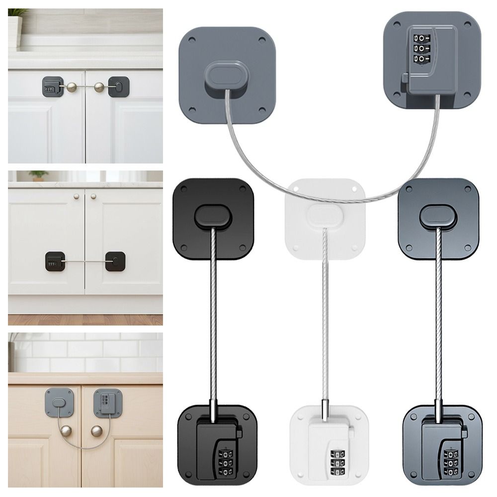 Double Lock Drawer Lock Heavy Duty Child Safety Lock Safety Buckle Cabinet Lock Closets