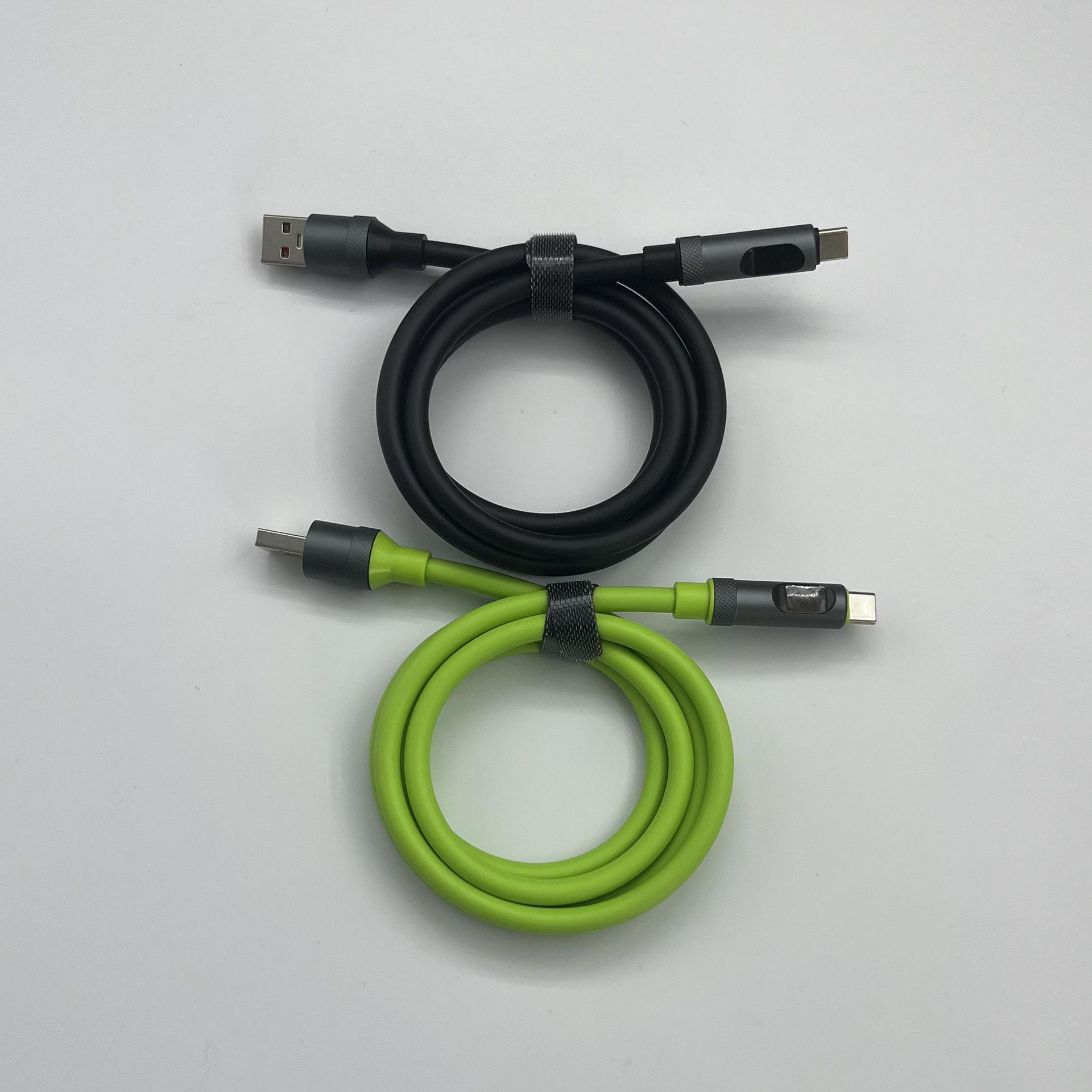 

Zinc Alloy Fast-Charging Cable with Digital Display for Huawei & Apple Patterned Display A-C Bare