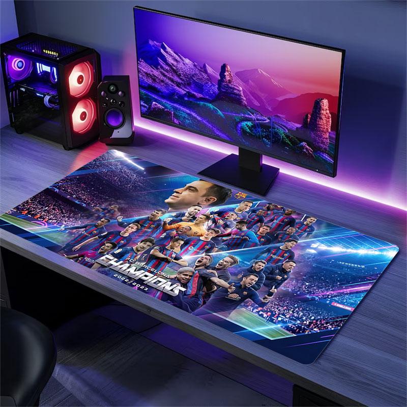 Barcelona Großer Gaming-Tischkissen Rutschfest Laptop Tablet Großes Mauspads XXL Matte Mini-PC Spielmatte Mit Verriegelungskante