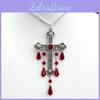 Gothic Vampire Cross Necklace With Electroplated Metal For Women Gothic Style Jewelry