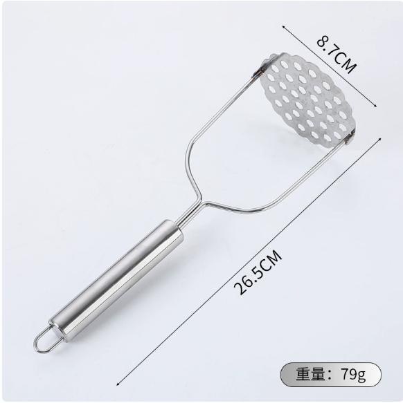 Stainless Steel Potato Masher Manual Fruit Vegetable Pressure Mud Machine Kitchen Children Food Crusher Complementary Gadget