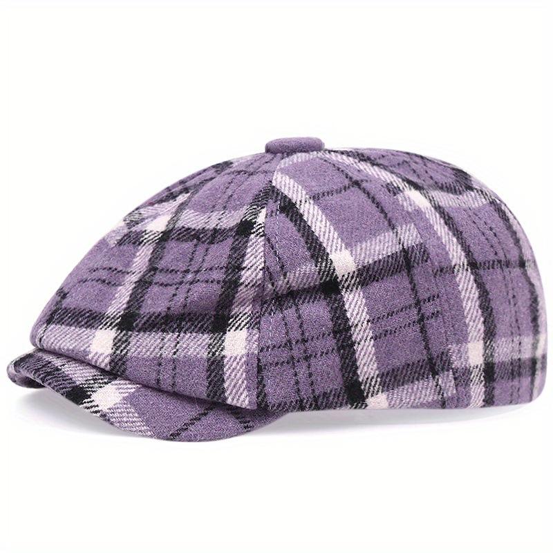 Erwachsene Retro Tweed Dad Hat Karomuster Schiebermützen Herren Achteckige Hüte Britische Malermützen Fischgrät Flach Hip Hop Baskenmützen gorras