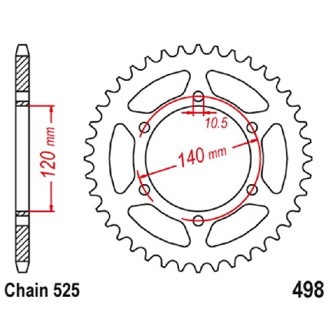 525 Motorcycle Rear Sprocket For Kawasaki ZX600 Ninja ZX-6R ZX6R ZR750 Zephyr ZR-7 91-04 ZR750S ZR7S 01-04 EJ650 W650 99-06