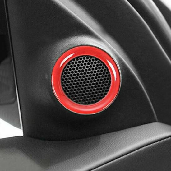 Car Front Door Speaker Ring Trim Cover Decor Red For Jeep Grand Cherokee  2011+