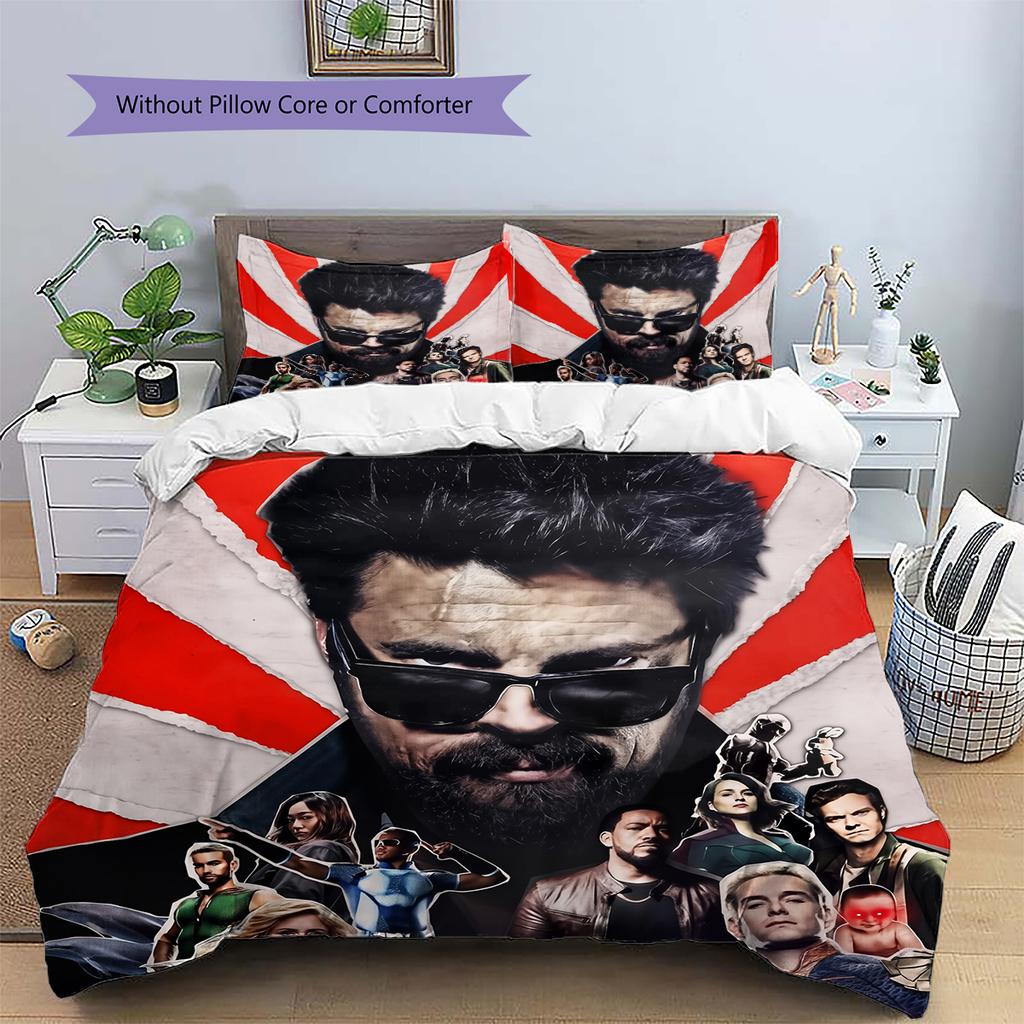 The Boys Muster Bettwäsche Heimdekoration Geburtstagsgeschenk (1 Bettbezug + 2 Kissenbezüge, ohne Füllung)