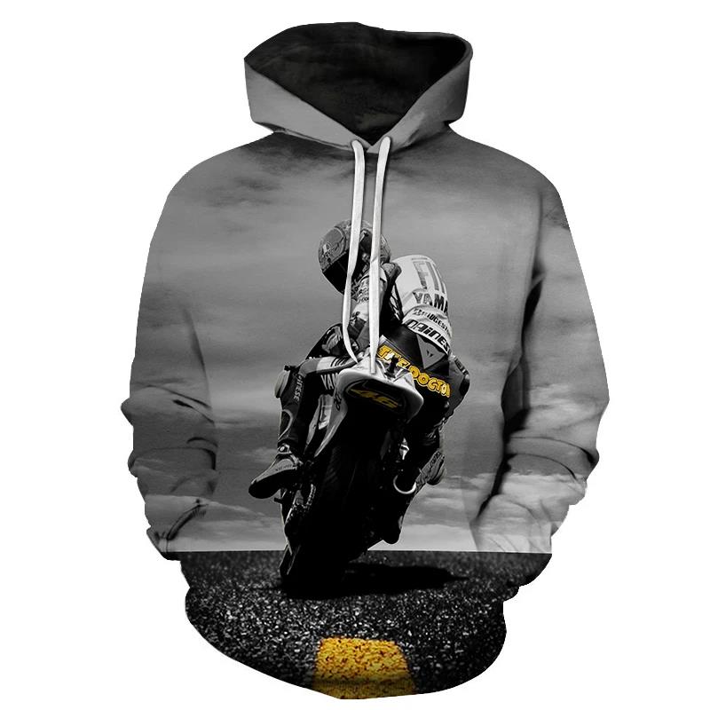 Vintage Motorcycle Hooded Shirt Men's Clothing 3d Oversized Sweatshirts Pullover Fashion Hoodies Cool Streetwear Tops Outdoor