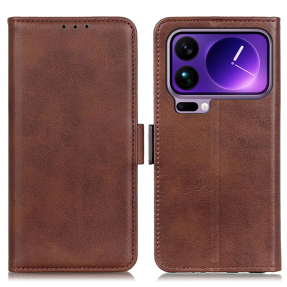 For Xiaomi 17 Pro Max Case Stand Cowhide Texture PU Leather Phone Cover